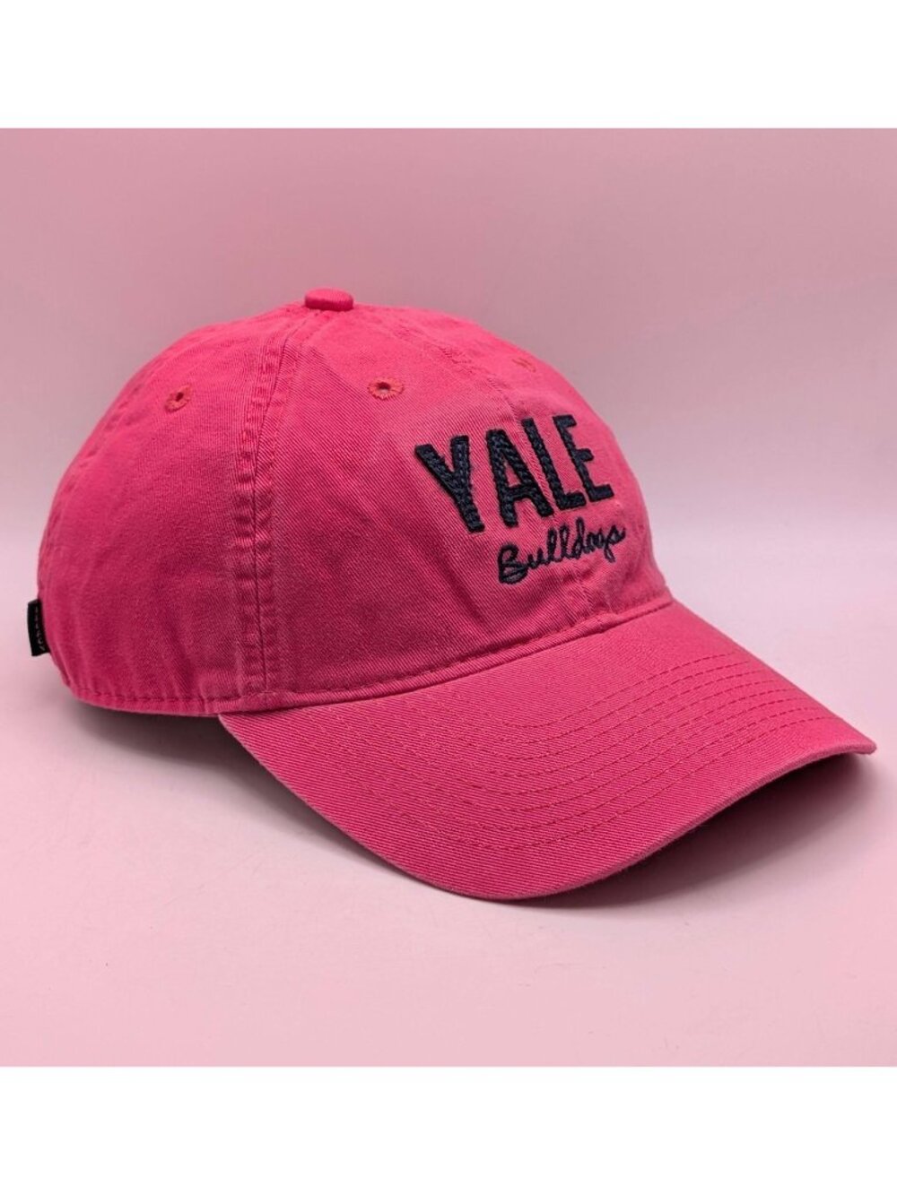 Yale University Bulldogs Hat Legacy Hot Pink Strap Back Baseball Cap Script Ivy